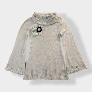 Max‎ & Co Crochet floral appliqué Wool and Mohair Sweater Size 40